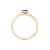 Round Bezel Set London Blue Topaz Ring, 14K Yellow Gold