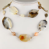 'Montana' Agate and Gemstone Necklace, 35 Inches, Sterling Silver