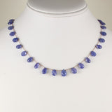 Faceted Tanzanite Drop Necklace, 17 Inches, Sterling Silver