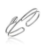 Open Cuff with Wrap Design Bracelet, Sterling Silver