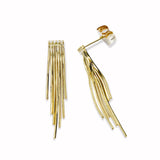 Tassel Earrings with CZ Accent, Gold Tone, by Tai Design