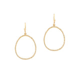Large Open Oval CZ Drop Earrings, Gold Tone, by Tai Design