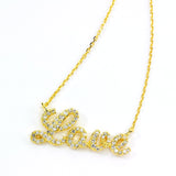 Yellow Tone CZ Love One Inch, Necklace by Tai