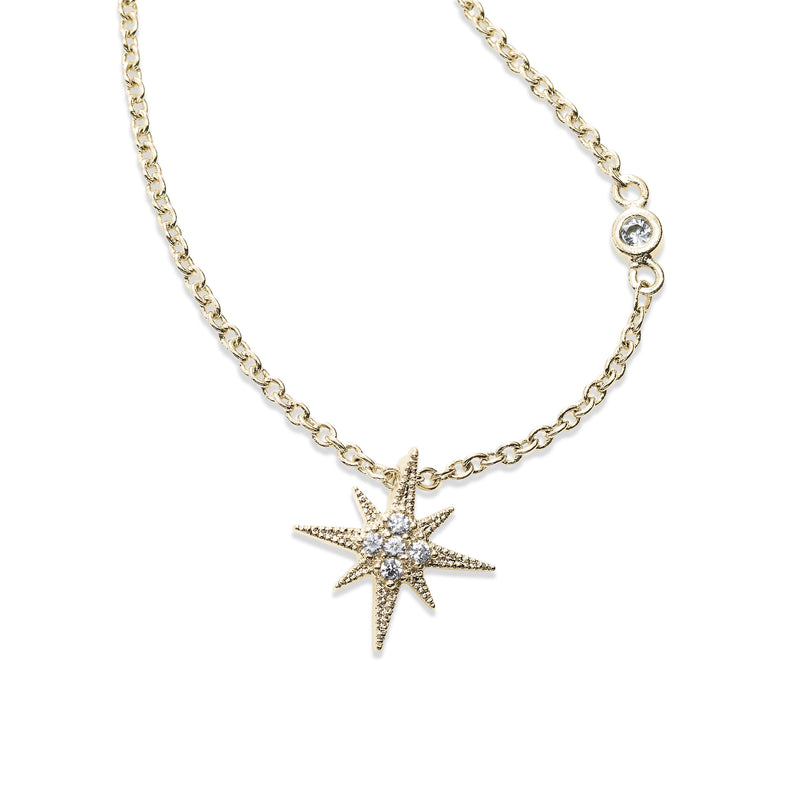 CZ Starburst Pendant, Gold Tone, by Tai Design
