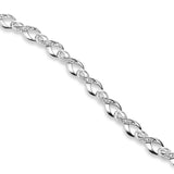 Figure Eight Diamond Link Bracelet, 14K White Gold
