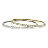 Diamond Bangle Bracelet, 2.50 Carats, 14K White Gold