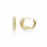 Diamond Huggie Hoop Earrings, .50 Carat, 14K Yellow Gold