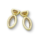 Bold Gold Earrings with Diamonds, 18K Yellow Gold