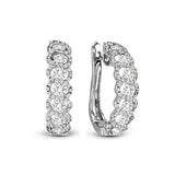 Pavé Diamond 'J' Hoop Earrings, 14K White Gold