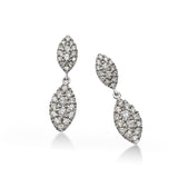 Pavé Diamond Dangle Earrings, 14K White Gold