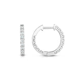 Inside Out Diamond Hoops, .60 Inch, 1 Carat, 14K White Gold