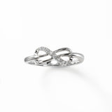 Diamond Knot Design Ring, 14K White Gold