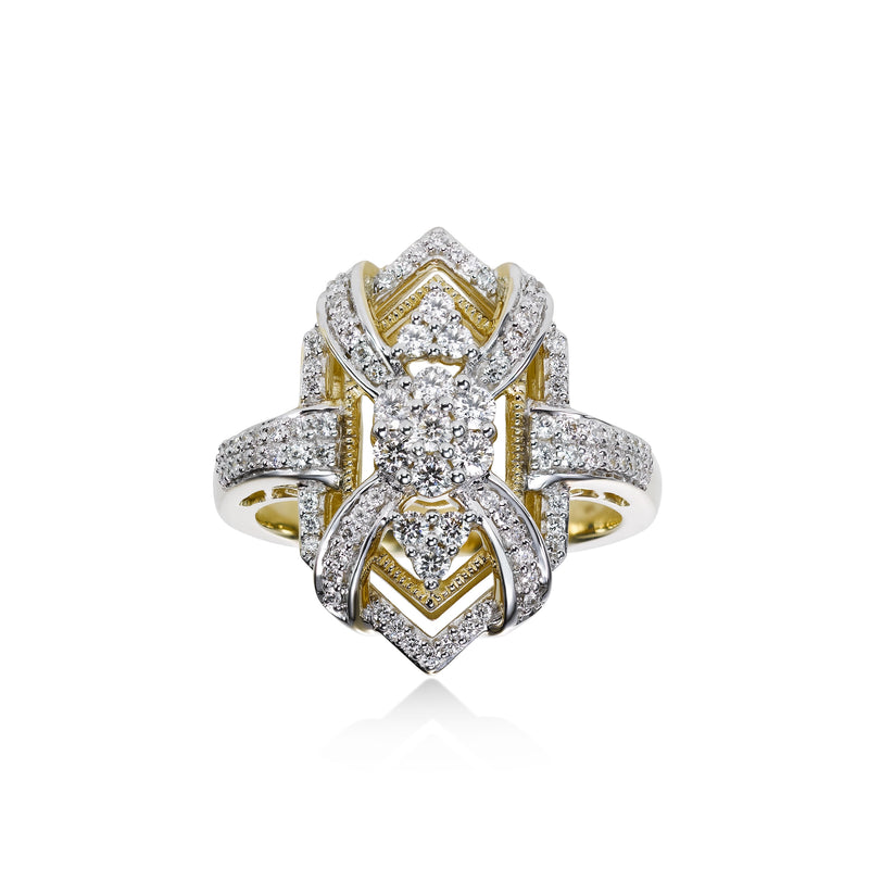 Vintage Style Diamond Ring, 14K Yellow Gold