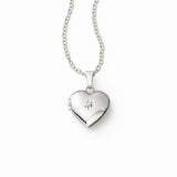 Girls Heart Locket with Diamond Accent, Sterling Silver