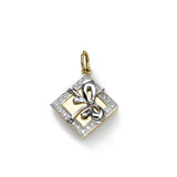 Gift Box Charm with Diamond Accent, 14K