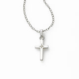 Baby's Cross with a Diamond, Sterling Silver