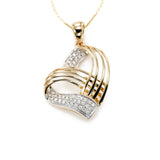 Diamond Heart Pendant, 14K Yellow Gold
