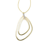Double Abstract Pendant With Diamonds, 14K Yellow Gold