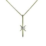 Diamond Starburst Pendant, 14K Yellow Gold