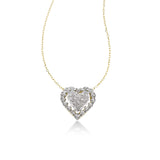 Pavé Diamond Heart Pendant, 14 Karat Gold