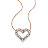 Open Heart 1 Carat Diamond Pendant, 14K Rose Gold