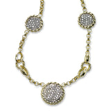 Diamond Pave Circle Necklace, 14K Yellow Gold
