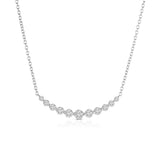 Diamond Arc Necklace, 14K White Gold