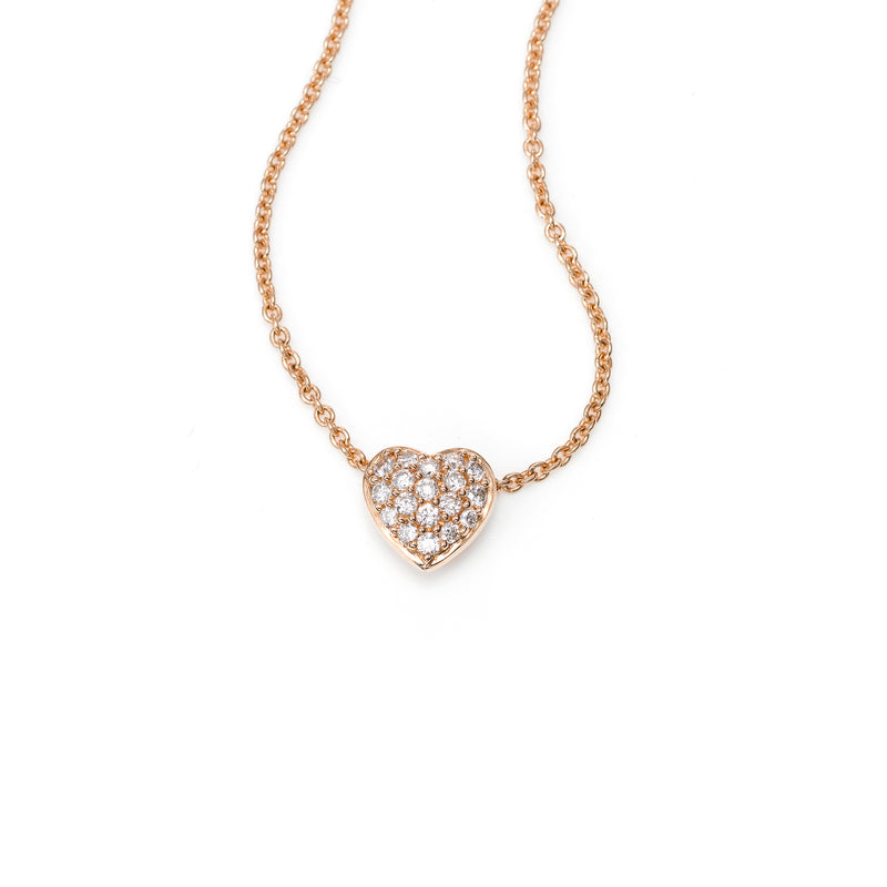 Diamond Small Heart Pendant 14K Rose Gold