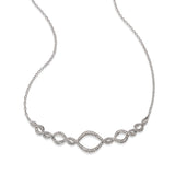 Diamond Intertwined Necklace, 14K White Gold