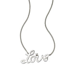 Love Necklace with Diamond Accent, 14K White Gold