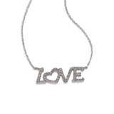 Diamond LOVE Necklace, 14K White Gold