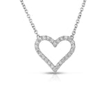 Open Heart Diamond Necklace, .50 Carat, 14K White Gold