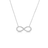 Pavé Diamond Infinity Symbol Necklace, 14K White Gold