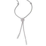 Diamond Lariat Necklace, 18K White Gold