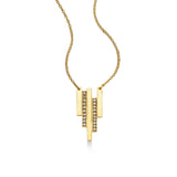 Deco Design Diamond Necklace, 14K Yellow Gold