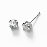Diamond Stud Earrings, 1.72 Carats total, I-SI2, 14K White Gold