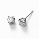 Diamond Stud Earrings, 1 Carat Total, H/I/J-SI2/I1, 14K White Gold