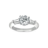 Diamond Ring with Tapered Baguettes, 18K White Gold