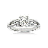 Round Diamond Engagement Ring, .72 Carat, 14K White Gold