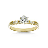 Mutual Prong Style Engagement Ring, .44 Carat Center, 14 Karat Gold