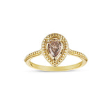 Pear Shape Fancy Brown Diamond Ring, 14K Yellow Gold