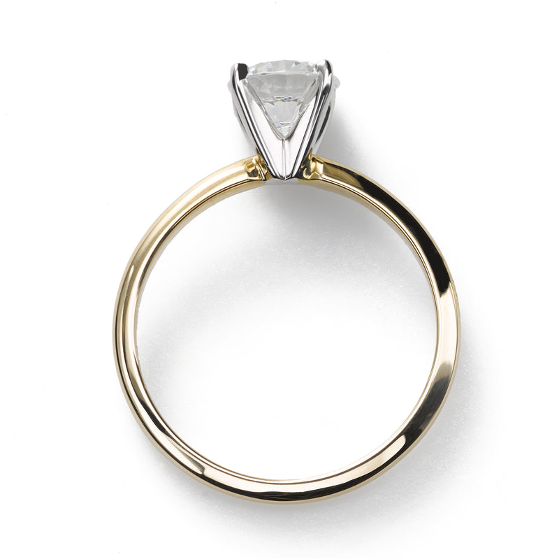 Classic Diamond Engagement Ring, 1 1/4 Carat , 18K Yellow Gold