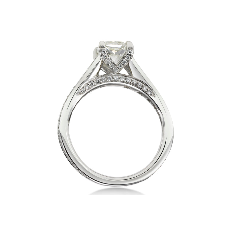 Romantic Cushion Cut Diamond Ring, 1 Carat, Platinum
