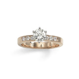 Round Diamond Engagement Ring, 14 Karat Gold