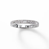 Round and Baguette .39 carat Diamond Band, 18K WG