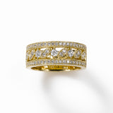 Vintage Style Band Size 6, .70 Carat, 18K Yellow Gold