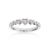 Multi Heart Diamond Ring, 14K White Gold