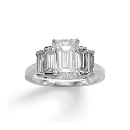 Estate Emerald Cut Diamond Ring, Platinum