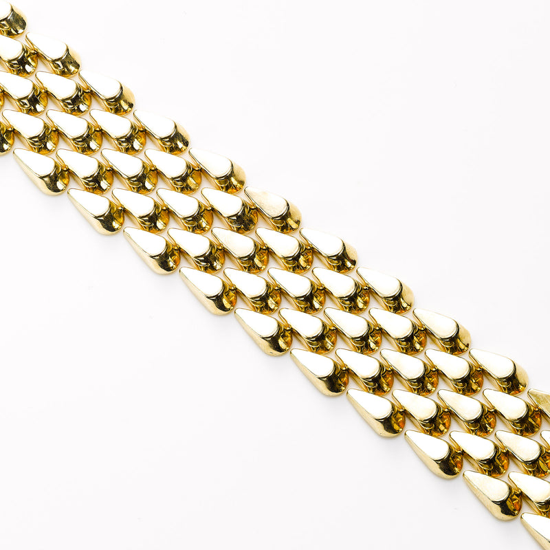 Elegant Flat Flexible Bracelet, 14K Yellow Gold