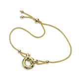 Wheat Chain Bracelet with Loop Design, 14K Yellow Gold